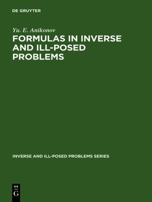 cover image of Formulas in Inverse and Ill-Posed Problems